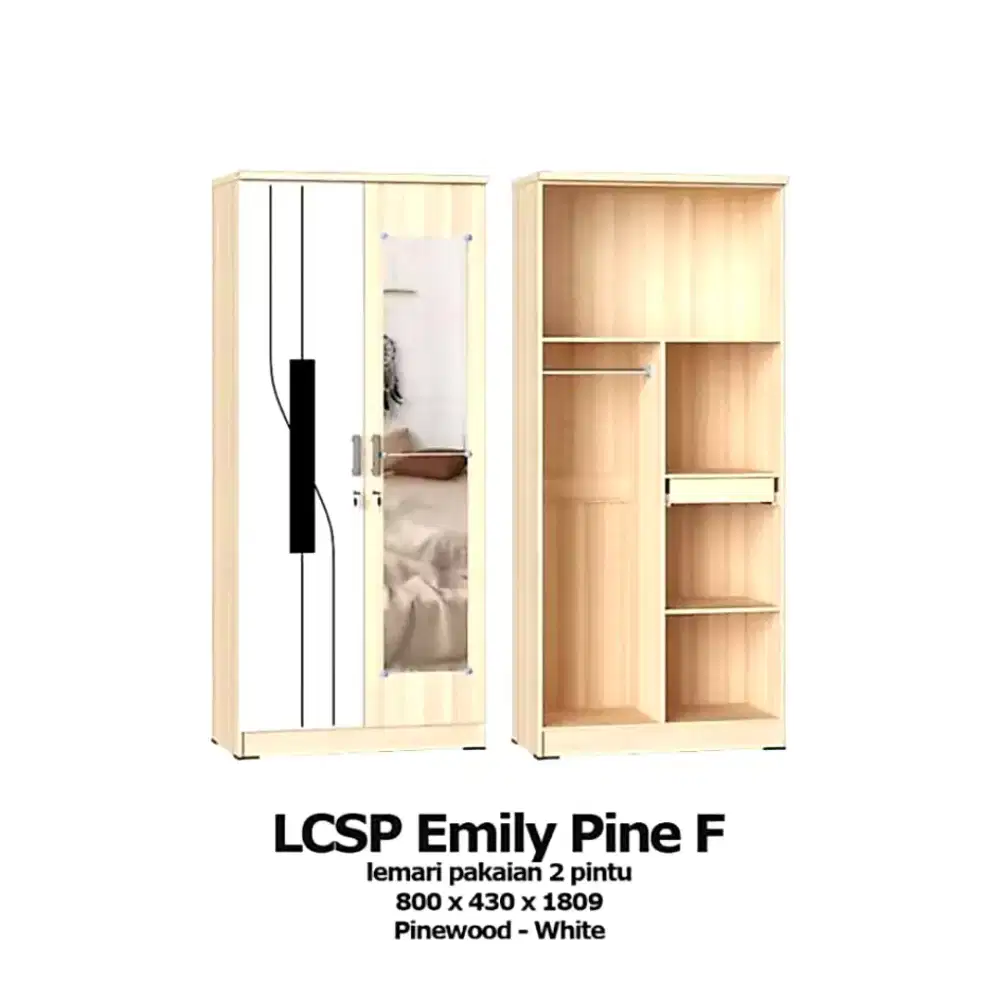 Lemari pakaim 2 pintu lemari baju minimalis
