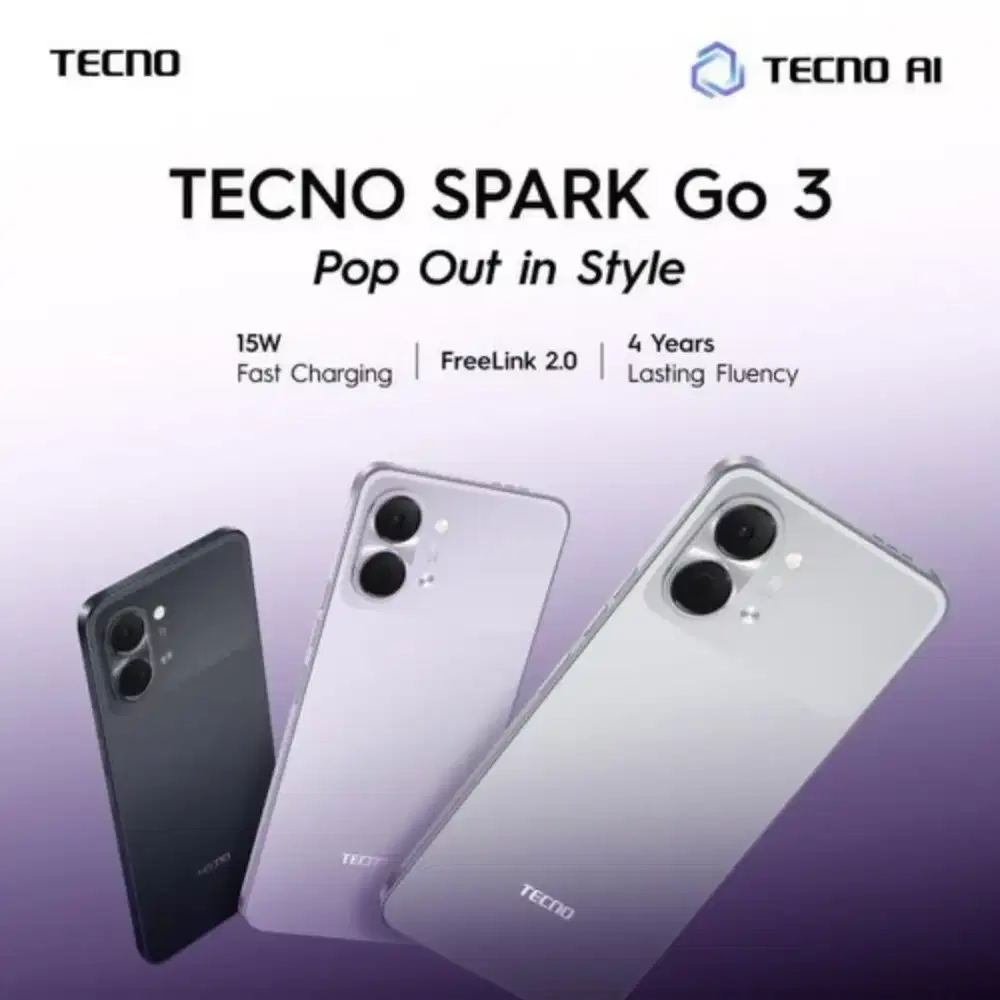 TECNO Spark GO 3 - Ram 8GB (4GB+4GB) + memori 128GB