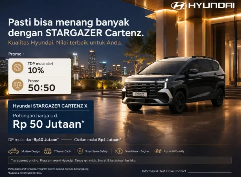 Stargazer Cartenz x prime mobil baru 2026 promo trend active