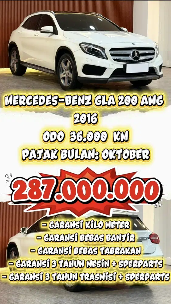 [ ODO 36.000 KM ] MERCEDES-BENZ GLA 200 AMG 1.6 PANORAMIC 2016