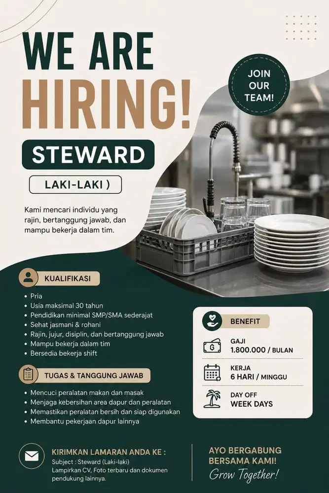 Lowongan Pekerjaan  Staff Steward