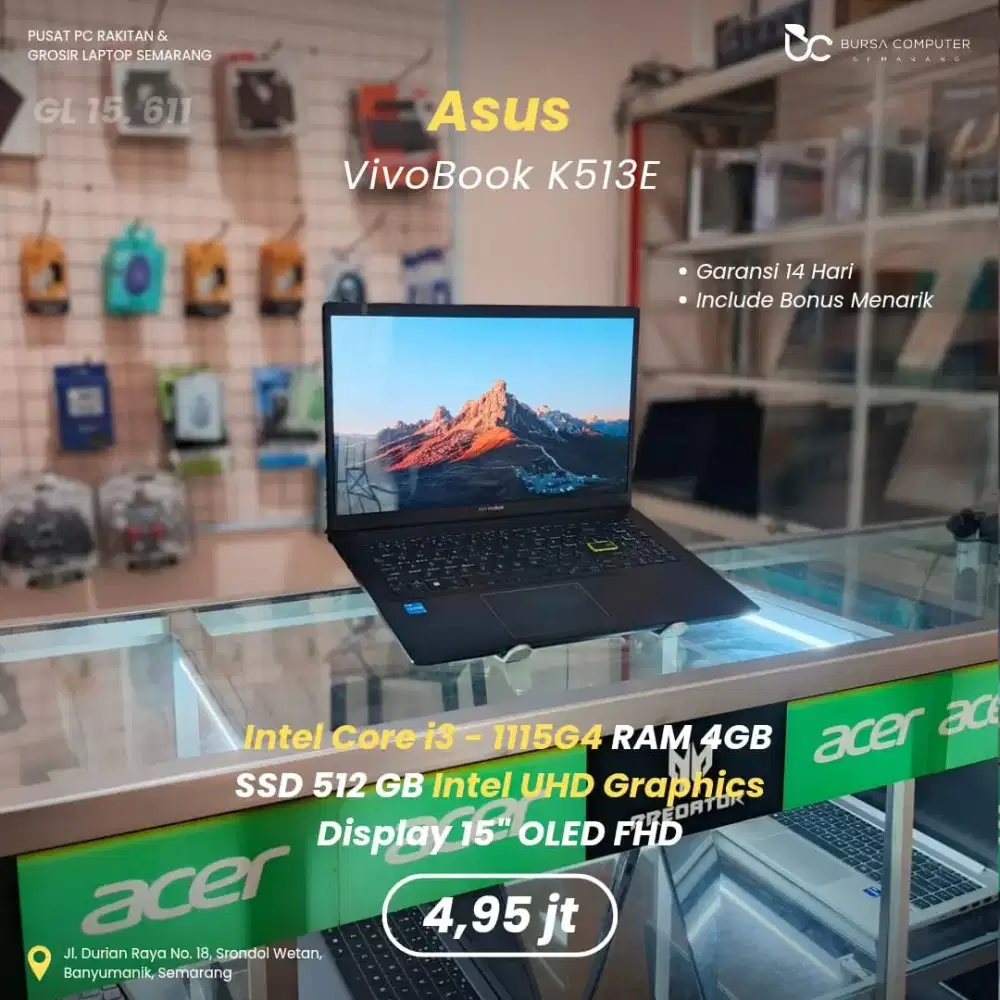 ASUS Vivobook 15-K513EA | Core i3  1115G4 4GB 512GB