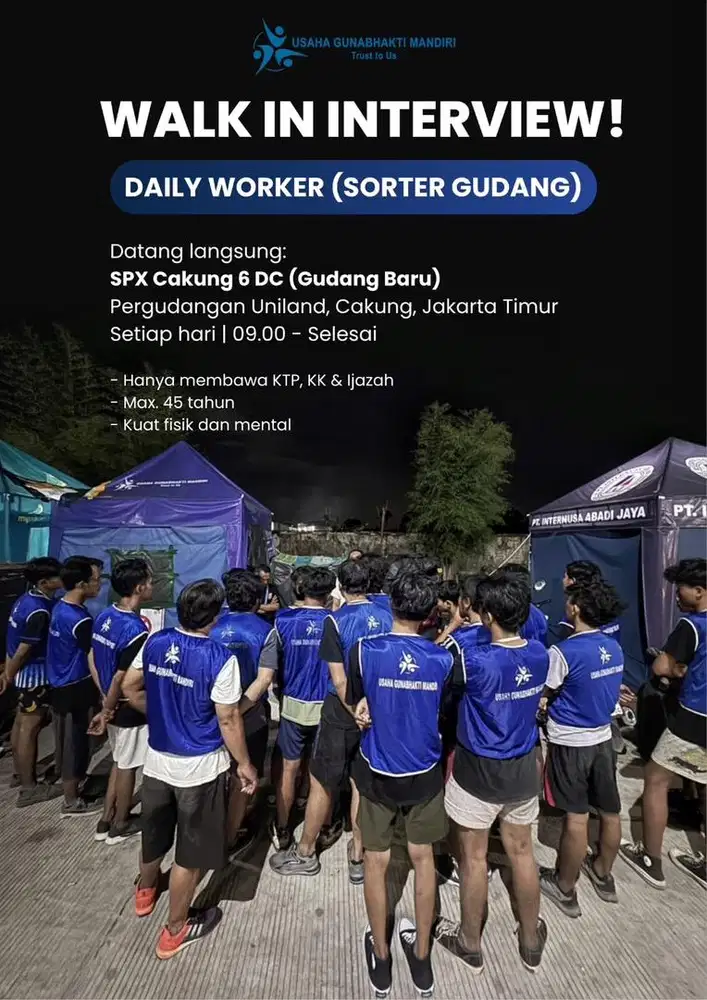 LOWONGAN KERJA DAILY WORKER CAKUNG