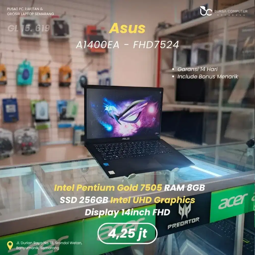 ASUS Vivobook 14-A1400EA | Pentium Gold 7505 8GB 256GB