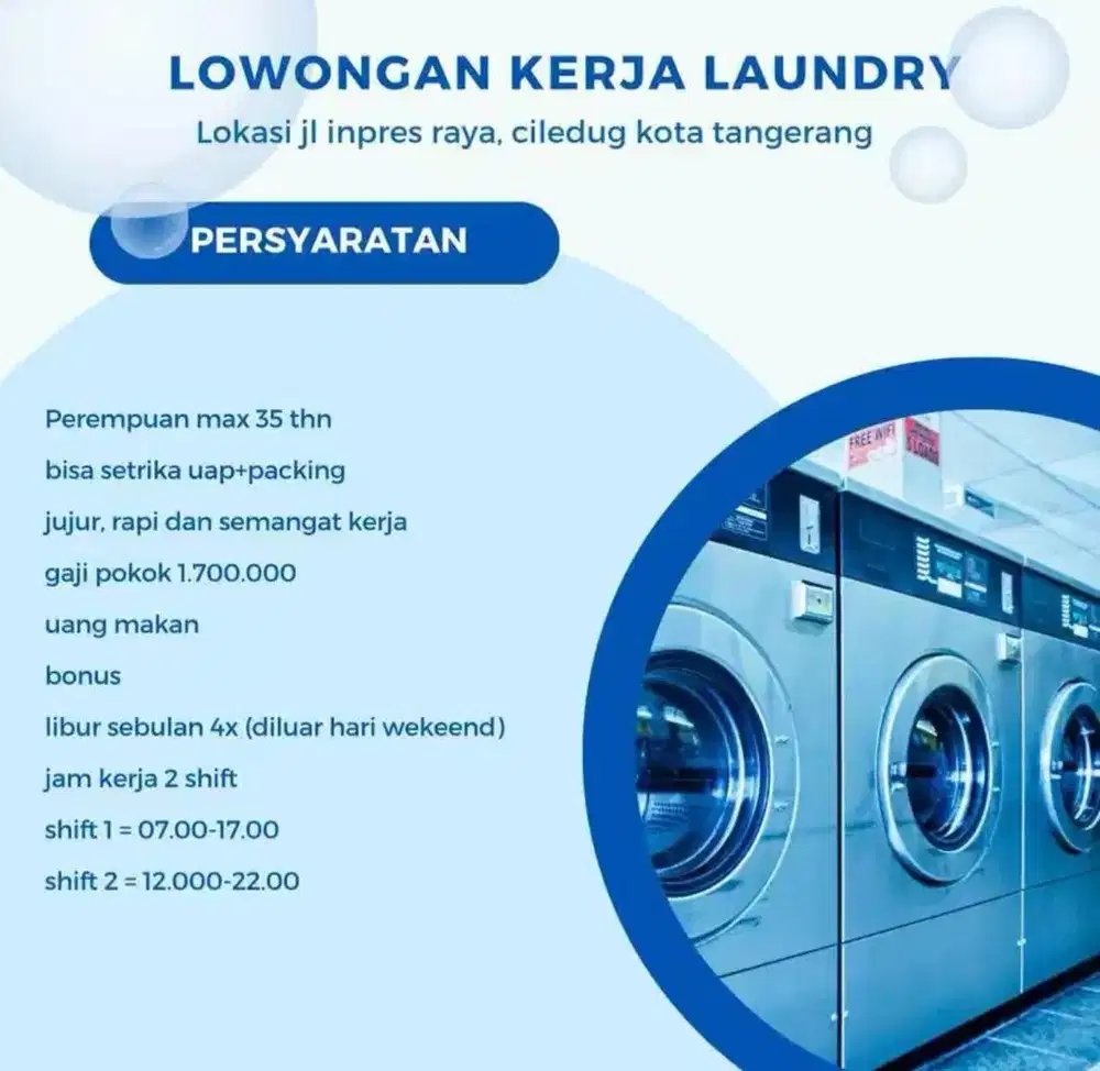 Lowongan staff laundry