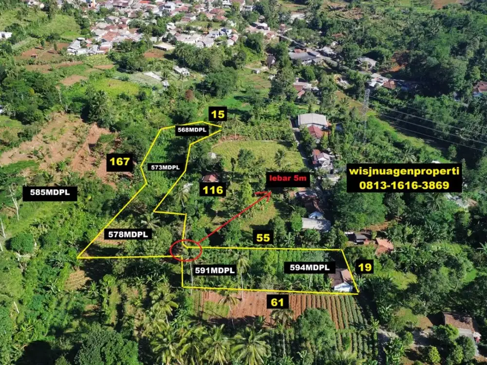 Tanah Kebun Murah Bonus Rumah di Kadununggal dekat Kantor Desa dan Indomaret Alfamart