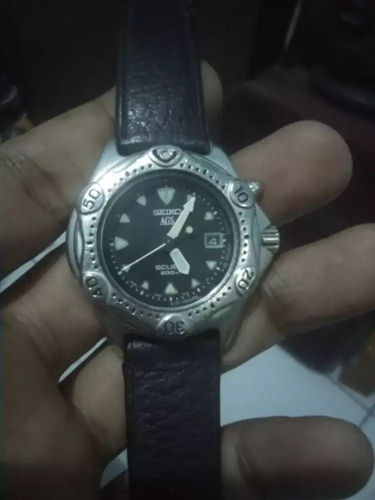 Jam tangan Seiko kinetic scuba diver original 3m22-0A20 unisex