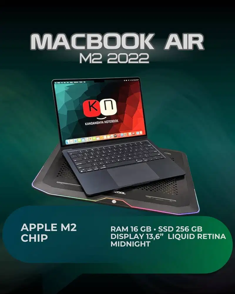 Macbook Air M2 2022 Apple M2 Chip RAM 16GB 256GB Layar 13,6inch Retina