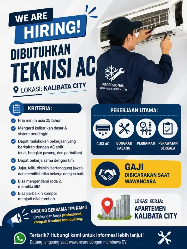 Teknisi AC, dan kompor