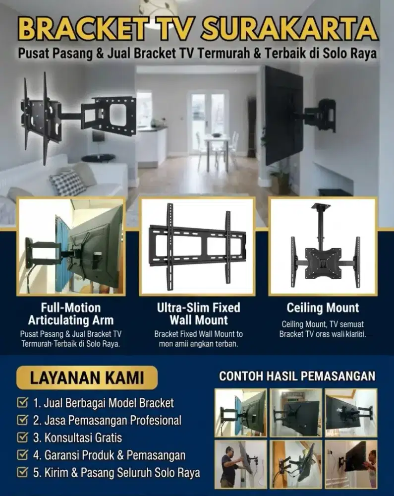 Bracket tv di dinding (braket/breket)
