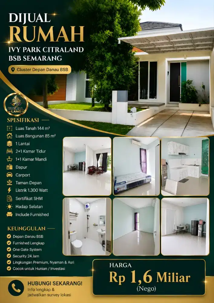 DIJUAL RUMAH IVY PARK CITRALAND BSB SEMARANG