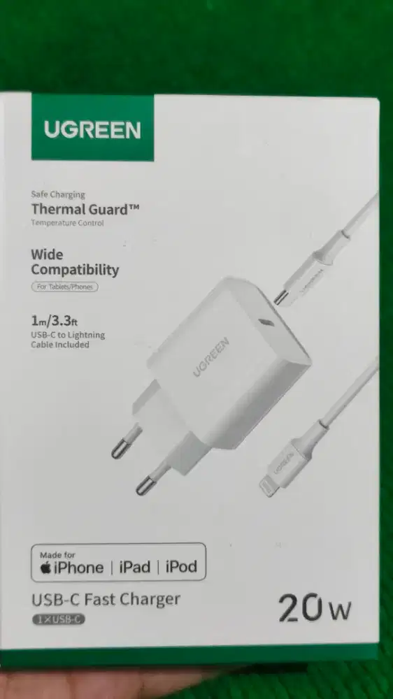Jual charger Ugreen 1 Set Lightning (Adaptor + Kabel) 20 Watt. ORI