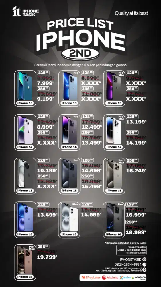 Iphone Series new dan second cukup ktp bunga ringan