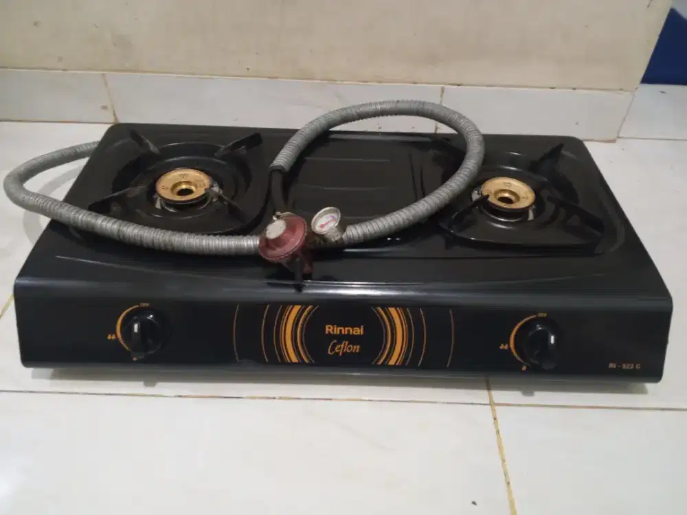 Kompor gas Rinnai 2 tungku +  selang regulator
