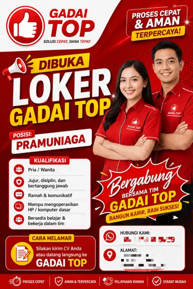 LOWONGAN KERJA PRAMUNIAGA GADAI TOP INDONESIA