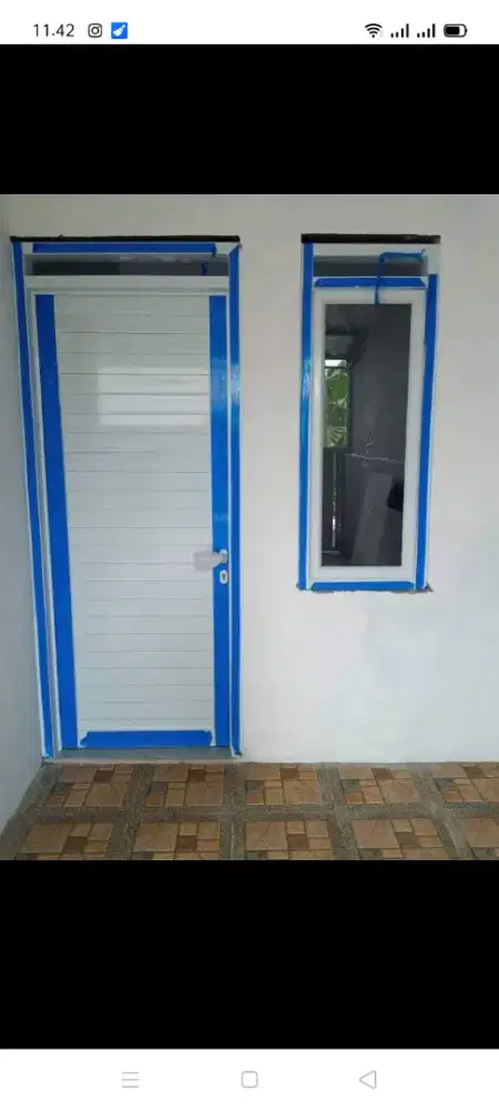 Jual kusen pintu satu dan pintu dua dari bahan aluminium dan kayu