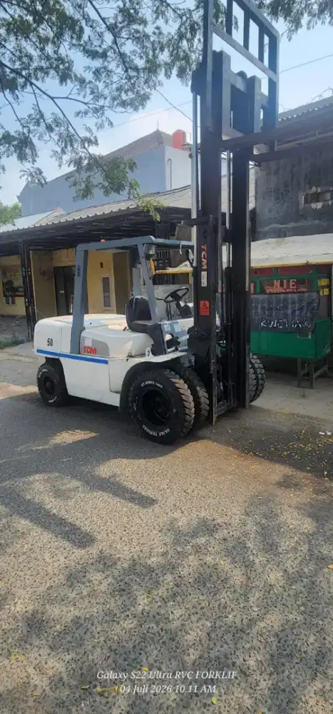 Forklift TCM 5 Ton,Matic,3 Meter,Mesin Isuzu 6BG,Ban Double,Tahun 2018