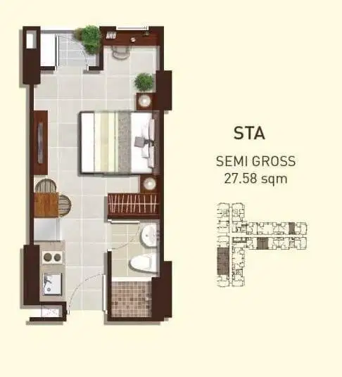 Dijual/disewakan Studio di apartemen metro park residence
