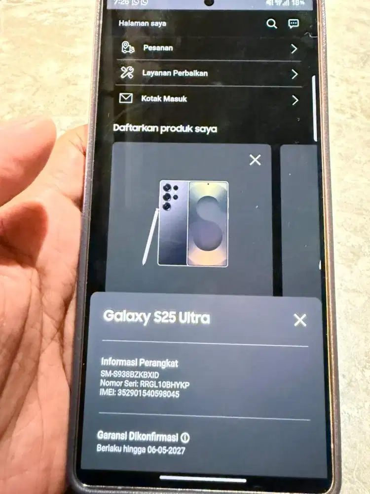 Samsung S25 ultra black 256gb Garansi
