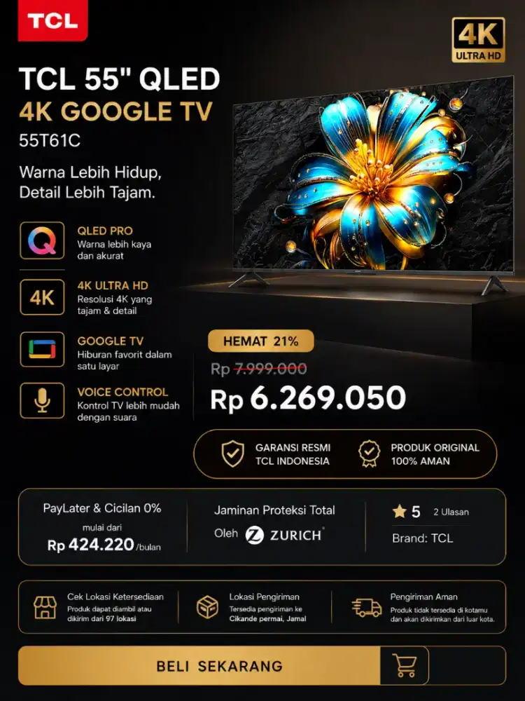 TCL 55 QLED 4k google Tv
