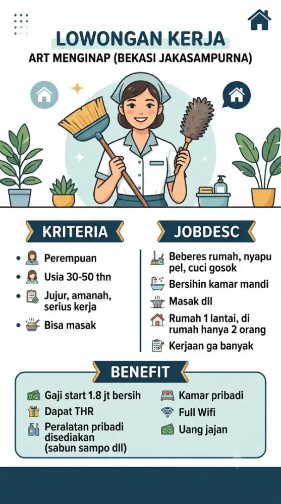 Lowongan ART Menginap Bekasi Barat