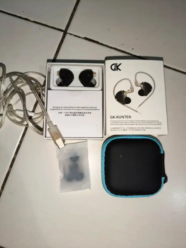 GKKUNTEN Earphone UltraWide Frequency Dynamic Driver HiFi IEM Earphone