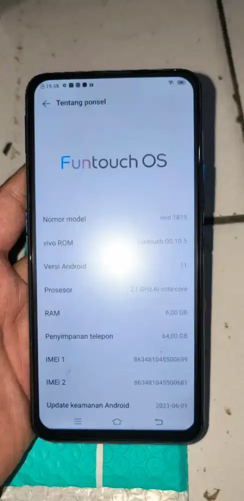 Vivo V15 ram 6GB internal 64GB