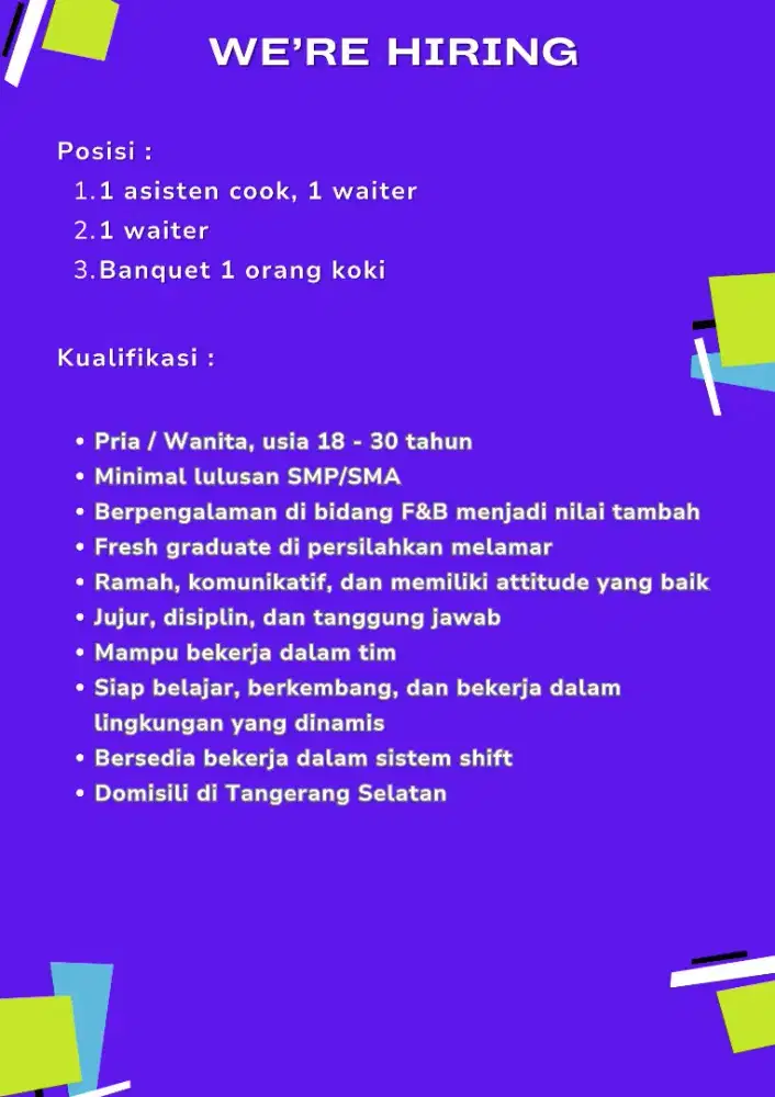 Lowongan Pekerjaan