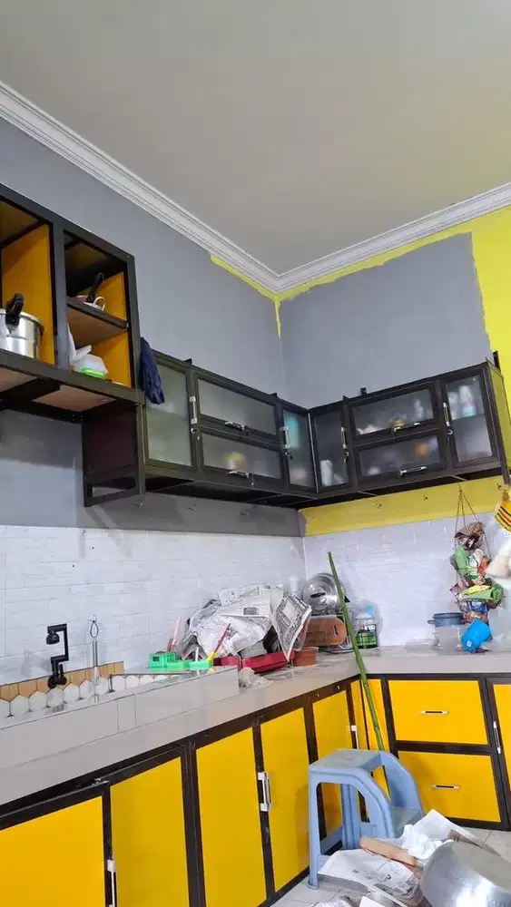 Lemari Gantung / Lemari dapur Coklat / Aluminium
