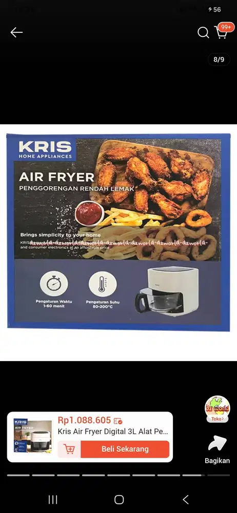 AIR FRYER KRIS 3 L 800 W