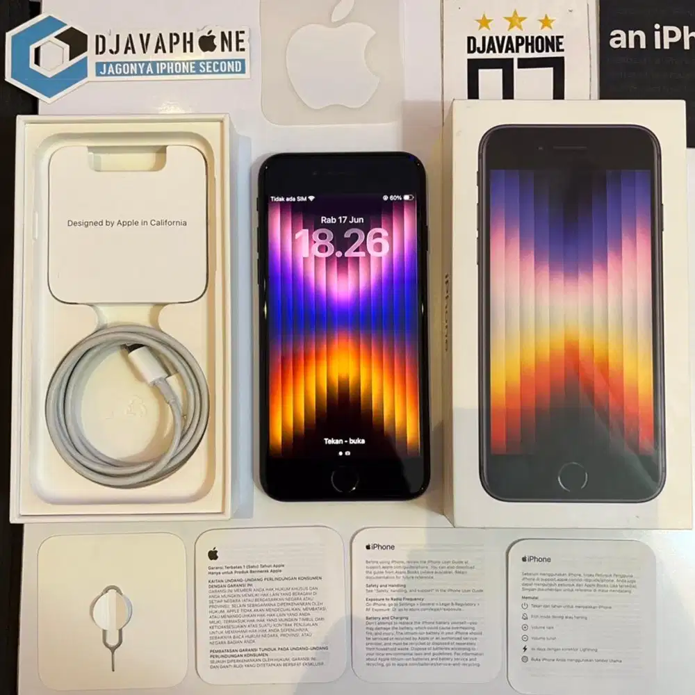iPhone SE 3 (2022) Midnight 64GB Ex iBox Resmi
