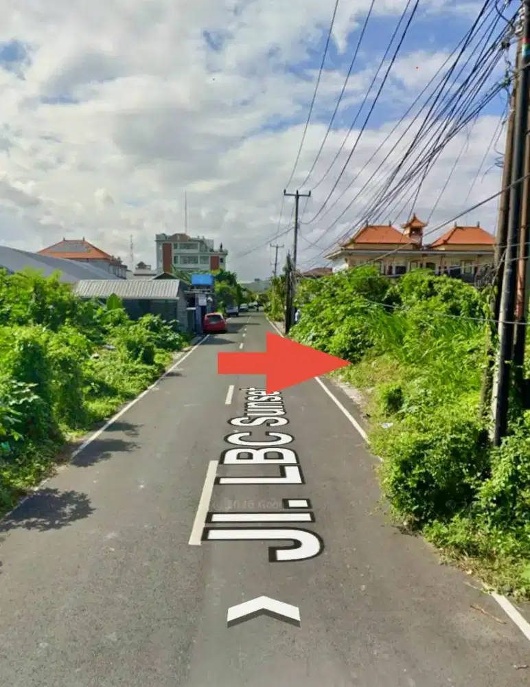 Tanah 15,5are sunset  road jln LBC 1,3M/are SHM Zona kuning Lebar 20m