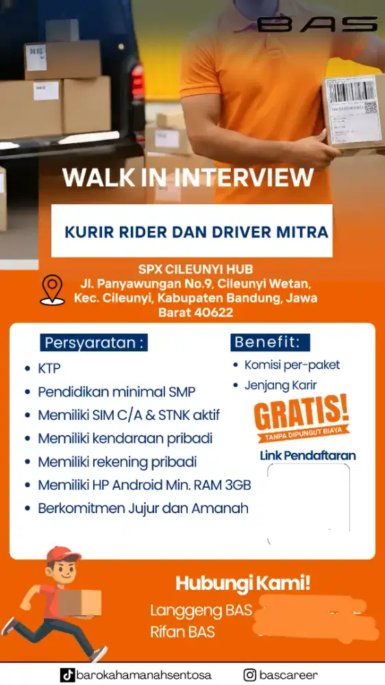 DIBUTUHKAN KURIR RIDER SPX EXPRESS