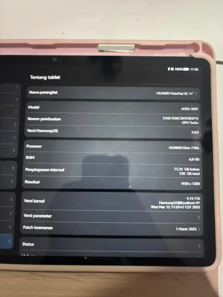 Tab huawei matepad se 11 6/128gb lengkap normal mulus