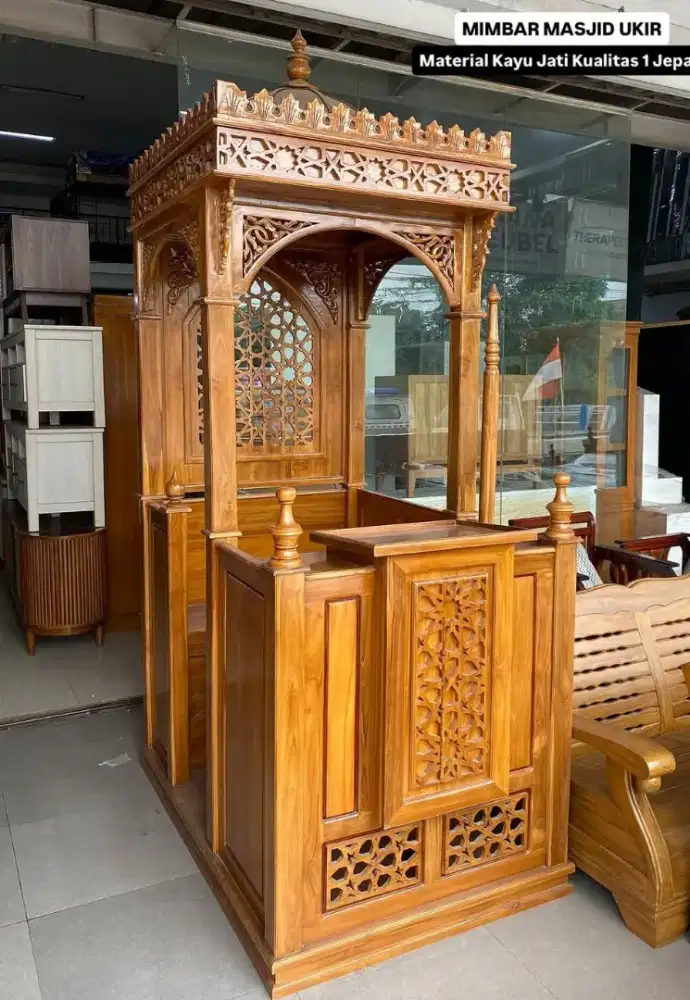 Mimbar mihrab masjid kubah minimalis