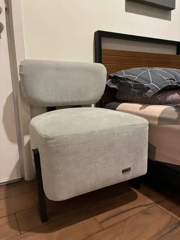 Jual perry sofa chair tanpa lengan warna abu