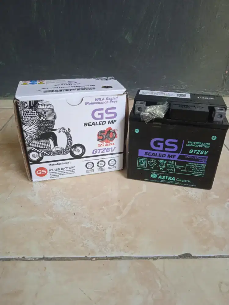 Aki kering GS astra GTZ6V baru ada box poris cipondoh