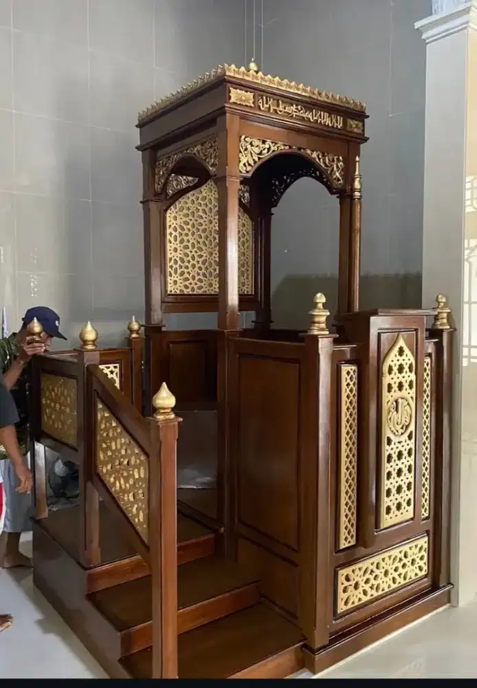 Mimbar mihrab tangga minimalis mimbar masjid kubah atap