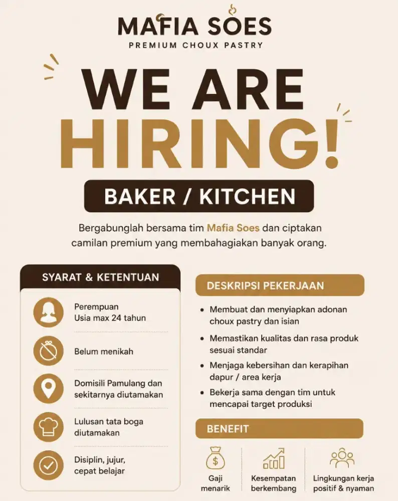 Dicari tenaga Baker