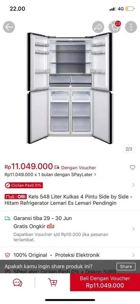 Kulkas 4 pintu baru