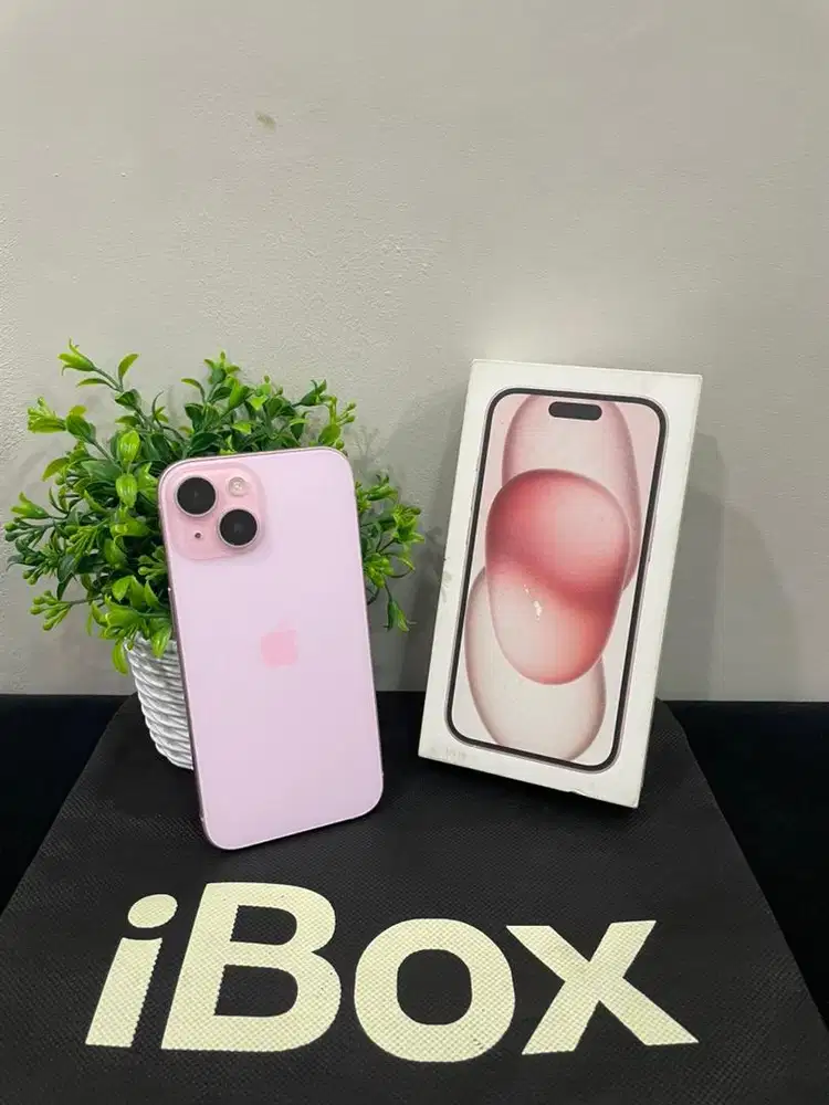 IPhone 15 128GB iBox Pink mulus Fullset Ori BH 87% 3Utool 98 Permanent