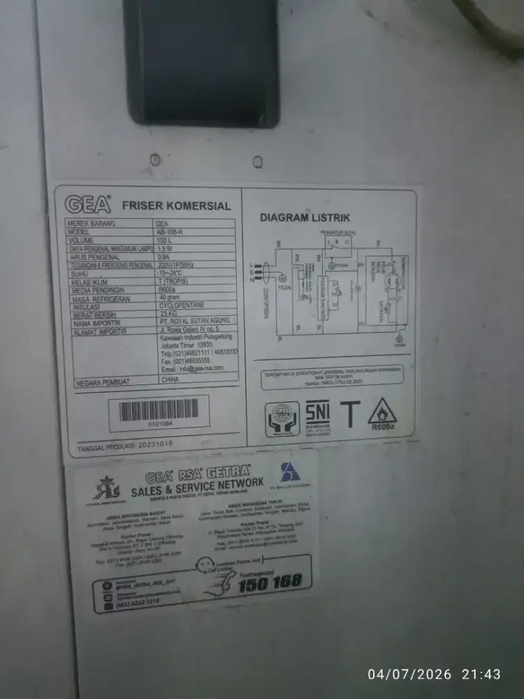 Freezer Gea 108 100 L