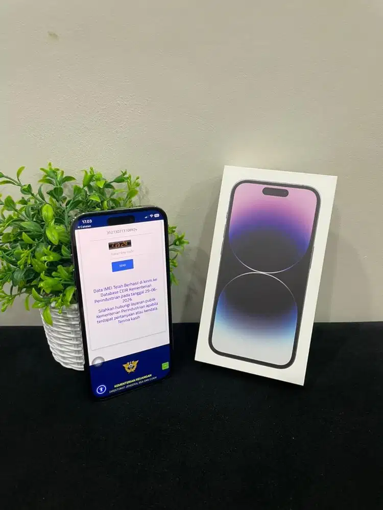 IPhone 14 Pro 256GB Deep Purple mulus Fullset BH 100% Imei Bea Cukai