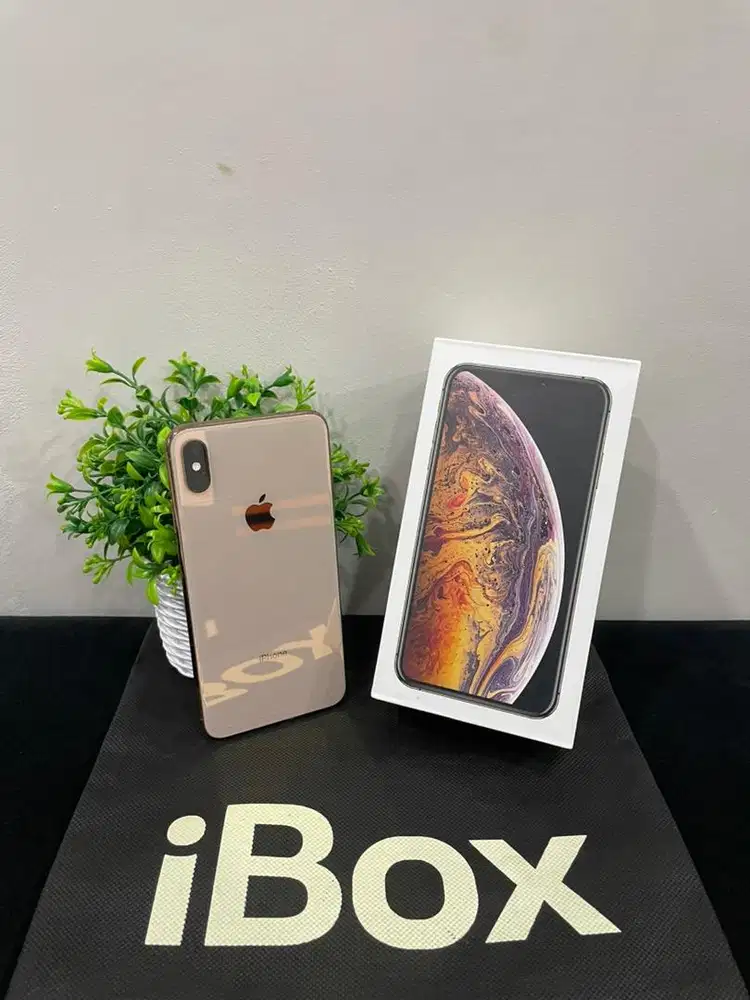 IPhone XS Max 256GB iBox Gold mulus Fullset BH 100% Sinyal Permanent