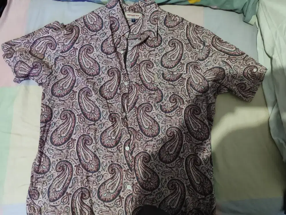 Gingham Box Batik XXL Maroon