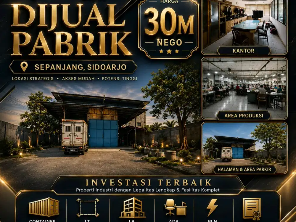 JUAL CEPAT EX PABRIK JLN RAYA PROPINSI RAYA TAMAN GELURAN