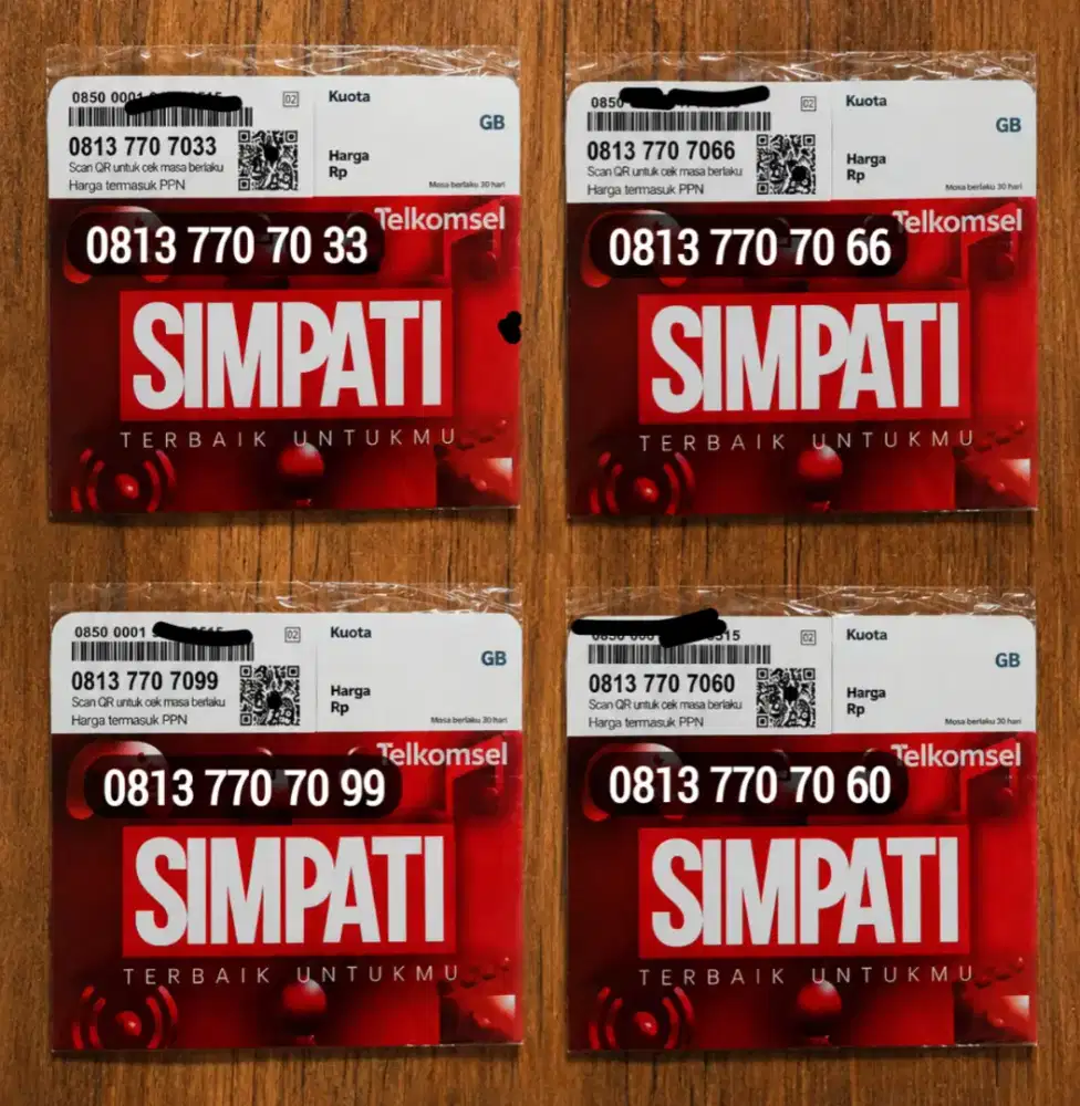 Kartu Telkomsel 11 Digit Nomor Cantik Seri (081377) Kuota 3 GB