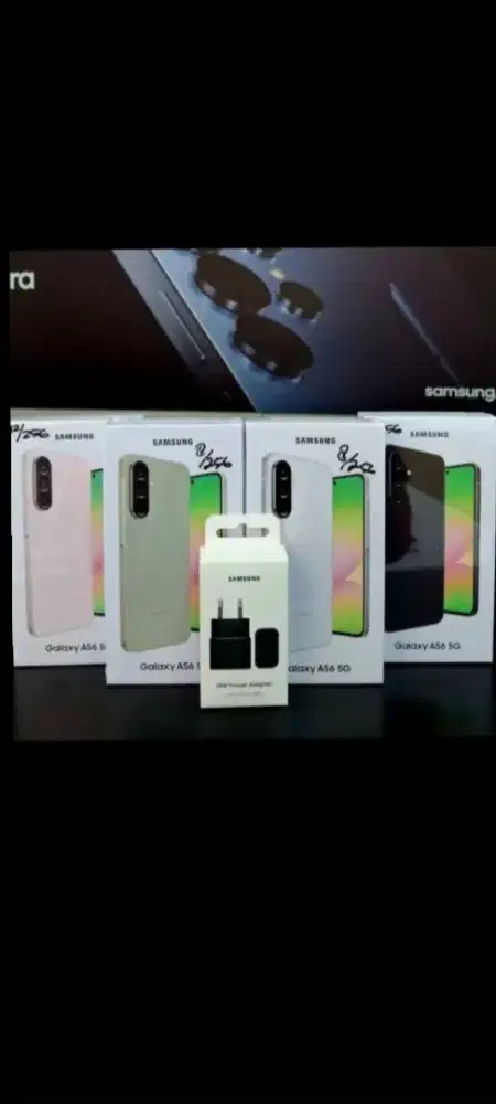 Samsung galaxy A56 ram 12gb 5G dan8/256 + adaptor charger