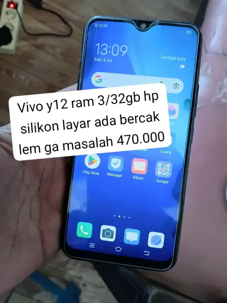 Vivo y12 ram 3/32gb Hp+silikon