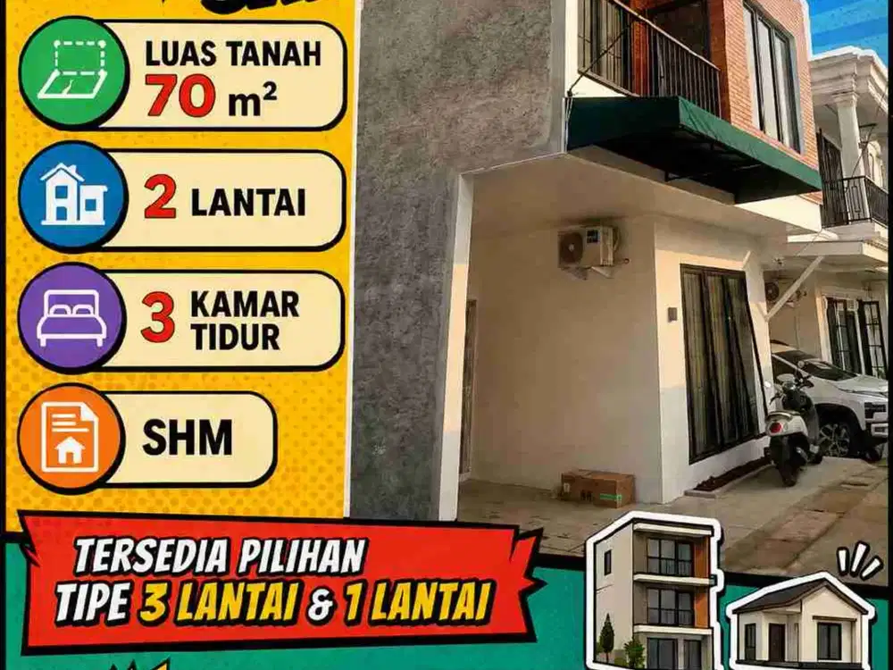 Cluster Termurah 2 Lantai di Cipinang JakTim, Ready Stock, SHM, Strategis